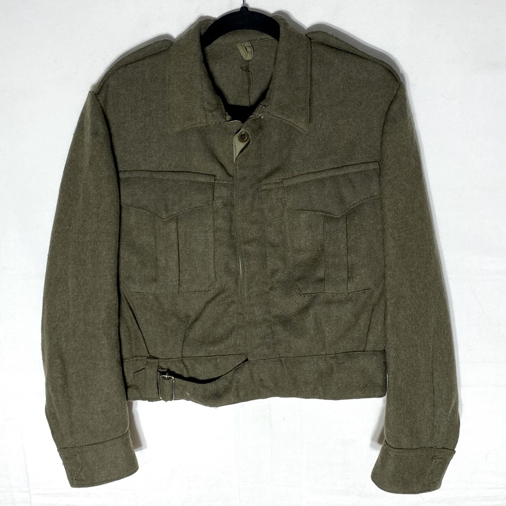 Vintage WWII Army Green Wool Eisenhower Ike Military Jacket S Militaria